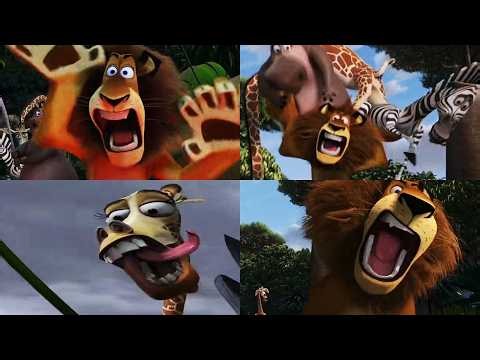 Madagascar 2005 Movie All Scream, Scared, Panic & Roar Moments