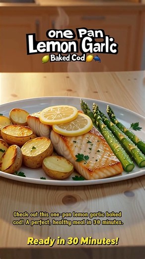 Melt-In-Your-Mouth Lemon Garlic Cod 🍋 | The Ultimate 30-Minute One-Pan Dinner!