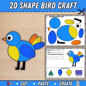 2D Shape Bird Craft | Geometry Cut & Paste Activity | Shape Recognition