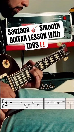 Santana 🎸 Smooth GUITAR LESSON With TABS! #shorts #guitar #guitarra #guitarlesson #guitarsolo