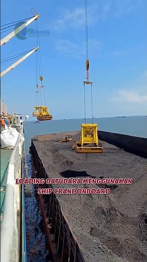 Melihat aktivitas pemutan batubara | Ship Crane | Bulk Carrier #coal #vessel #short