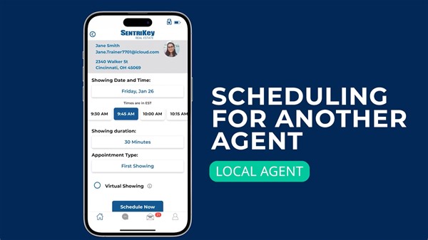 Scheduling For Another Agent (Mobile) | SentriKey Showing Service®