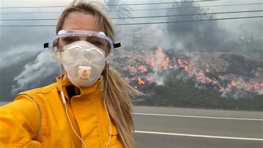 BBC reporter surrounded by LA fire destruction
