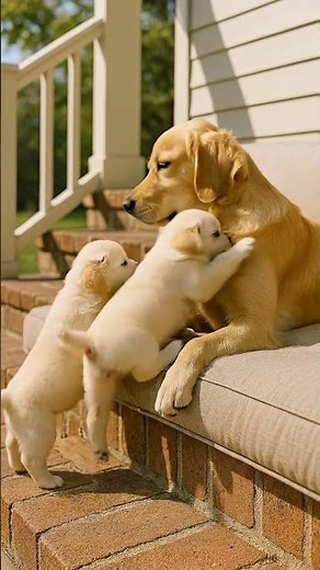 PUPPY CLIMB TO MOM #happydog #dogshorts #puppy #cute