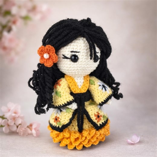 Crochet Geisha Doll Pattern: Amigurumi Kimono Girl (PDF Tutorial) - Etsy