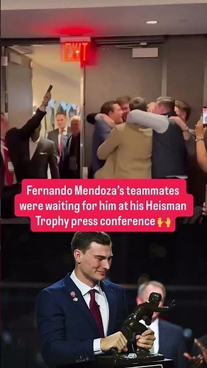 Fernando Mendoza’s Indiana Teammates Were Waiting for Him at His Heisman Presser