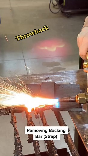 Throwback. Removing backing bar from test plates! #oxyacetylene #oxyfuel #structuralwelder #weldtest #throwback #studentwelder #cwb #aws #weldernation