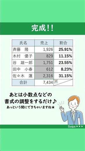 Excel【爆速集計！！クイック分析】 #Shorts