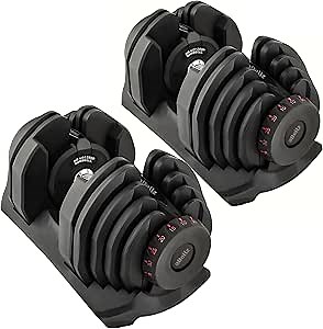 10-90 Lb Adjustable Dumbbell: Adjusts From 10-90 Lbs, 17 Adjustable Settings