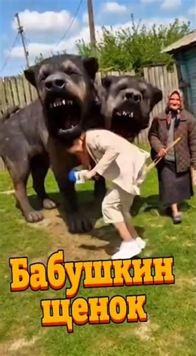 Бабушка показала своего необычного щенка!