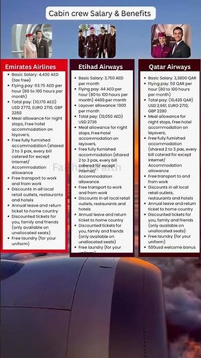 Cabin crew salary and benefits #cabincrewjobs #cabincrewcareer