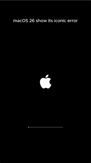 macOS 26 Show its iconic error! #apple #tech #pc #vmwareworkstation #macostahoe #operatingsystem
