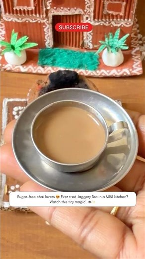 Mini Kitchen Jaggery Tea ☕ | Gud Wali Chai in Tiny Cooking | Healthy Sugar-Free Tea #shorts