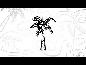 🌴 How to Draw a Simple Palm Tree | Step by Step Lesson ✏️
