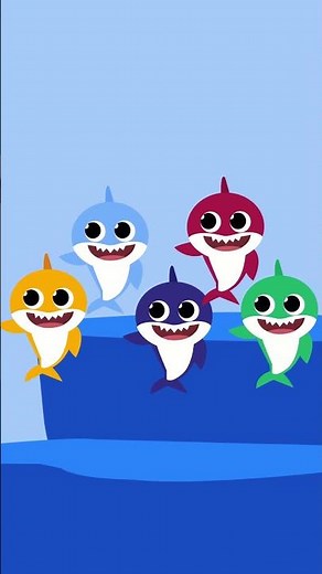 Five Little Baby Sharks Jumping on the Bed #rhymes