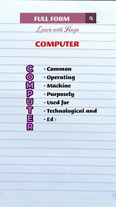 16K views · 246 reactions | Computer Full Form #reelsfb #reels #vocabulary #fullform #computer #fypシ゚ | Learn with Haya | Facebook