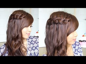 Knotted Loop Waterfall Braid Hairstyle for Short and Long Hair Tutorial