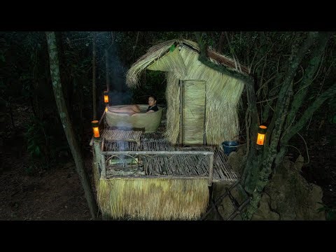 Girl Living Off Grid, Built a Little Warm House with a Bathtub to Enjoy a Life in the Wild