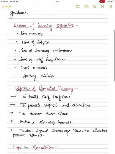 Remedial teaching # BEd notes