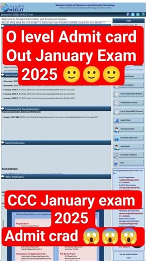🔥CCC Admit card kab ayega January 2026 ll O-level admit #viralshorts #education #computereducation