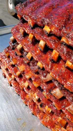 Rack City Rib SkyScraper 🌇 Seasoned With WhiteBullsBBQ Rack City And Smoked With Chris' 3-1-1 Method, Its always a Beautiful Day In Rack City. #Ribs #Pork #PorkRibs #bbqribs #BBQ #TraegerGrills #TimberlineXL | White Bulls BBQ