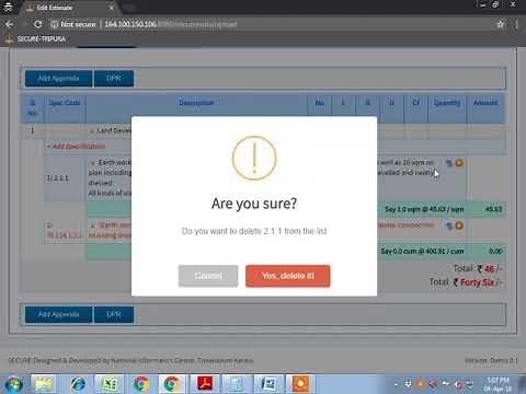 Preparation of estimate for MGNREGA works by JE or TA in SECURE