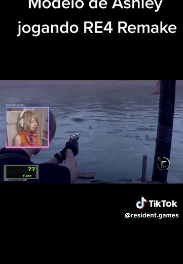 Modelo de corpo de Ashley, a cosplayear Peachmilky, jogando Resident Evil 4 Remake. #gameplay #ashleyre4 #re4remake #susto #ellafreya