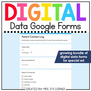 Digital IEP Data Forms for Special Education | Digital Google IEP Data Forms