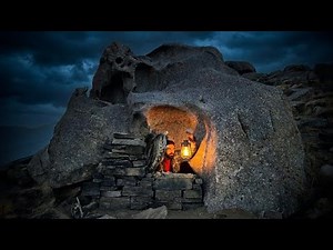 Survival Shelter in Heart of Mountain | Bushcraft Skills