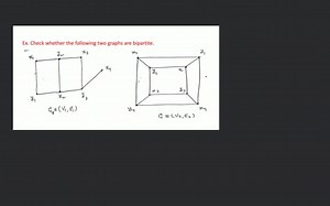 Ex. Check whether the following two graphs are bipartite.... | Filo