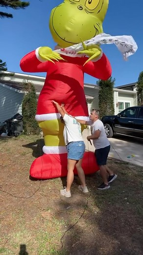 22K views · 16K reactions | Doing yardwork in my front yard so I can use my new inflatables #yardtok #mowing #christmasinflatables | Joey Foo | Facebook