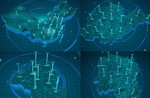 3D地图可视化three.js三维地图前端vue3下钻地图GIS地图大屏源码