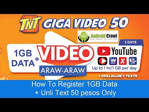 How To Register TNT GIGA VIDEO 50 (1GB Data + Unli Text to All Networks)