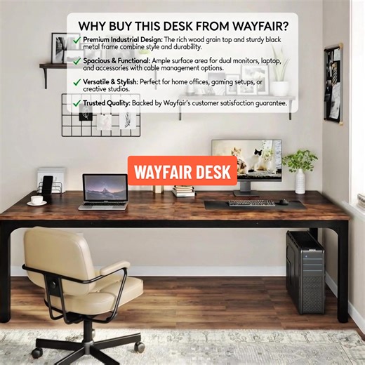 Wayfair Desk #Wayfair #Desk #Quality #Long #Wood #Content #Fyp #Viral #creatorsearchinsights