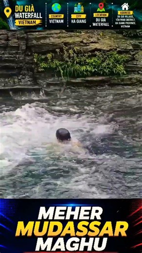 Boys Enjoying Summer at Vietnam Waterfall 🌊☀️ | Amazing Adventure #Shorts