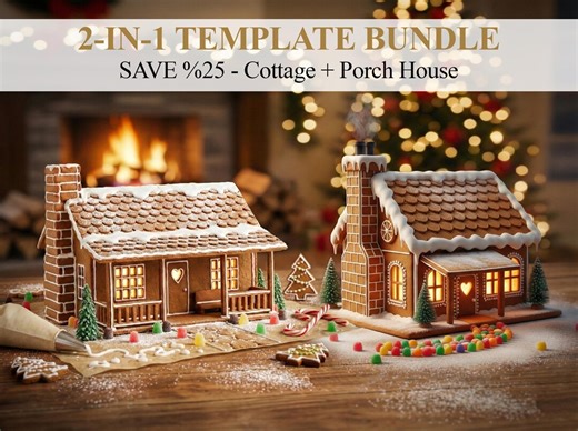 Gingerbread House Template Bundle