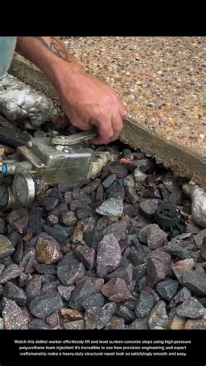 How Concrete Lifting Foam Works! #construction #satisfying #shorts