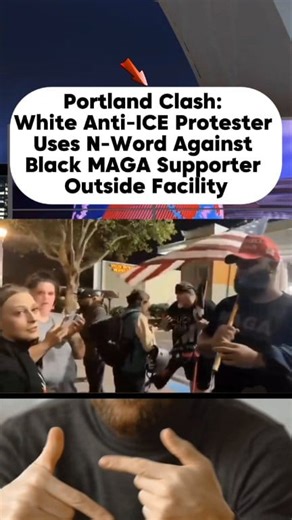 118K views · 1.7K reactions | Portland Clash: Anti-ICE Protester Meet MAGA Supporter Outside Facility | Sci-Tech Channel | Facebook