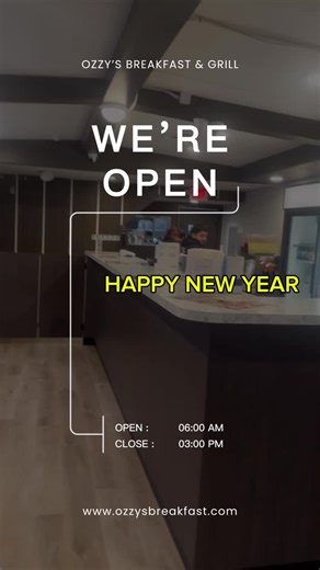 Ozzy’s Breakfast & Grill on Instagram: "🎉 HAPPY NEW YEAR! 🎉 We’re OPEN and ready to serve you 💛 ⏰ From 6:00 AM – 3:00 PM Come check us out at our 4 locations 📍 • 501 W Girard Ave • 5550 N 5th St • 2232 W Allegheny Ave • 4731 Griscom St Start your year the Ozzy’s way 🍳🥞 #OzzysBreakfast #WeAreOpen #NewYearEats #Sale #breakfastlovers"