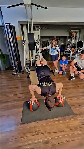 Guinness World Record 💥 83 Decline Push-Ups on Medicine Balls