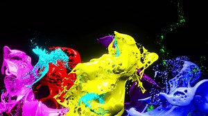 Download Animation fluid liquid splash colorful on black background for free