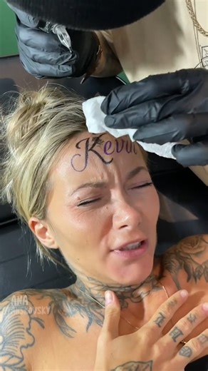 She did the unthinkable and got a Kevin forehead tattoo. | Know Your Meme
