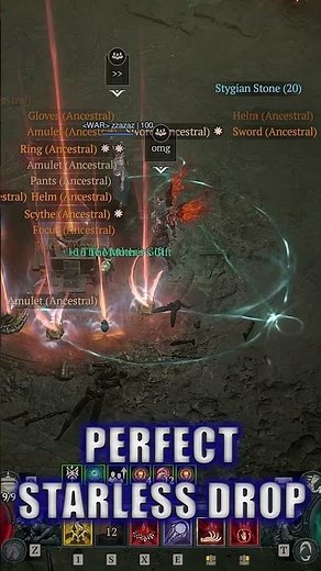 PERFECT 4GA Ring of Starless Skies | Diablo 4 Necromancer Build Season 5 #skulm #shorts #necromancer