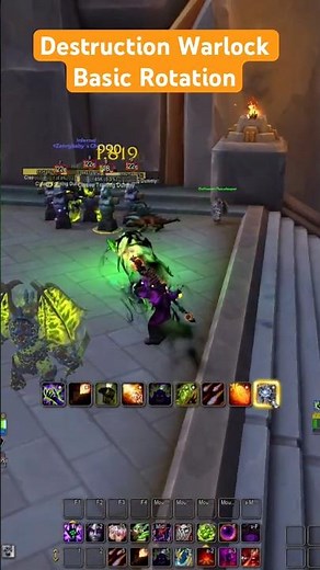 Basic Destruction Warlock Rotation in 60 Seconds #foryou #worldofwarcraft #midnight #warlock