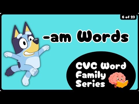 Bluey CVC 🐾 Learn “-am” Words | Brain Break for Kids! Movement Phonics Game & Classroom Brain Break