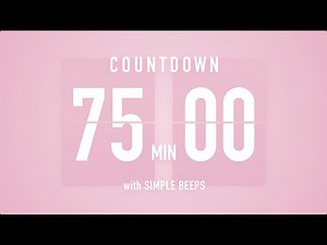 75 Minute Countdown Timer 🌸 Flip Clock with Simple Beeps 🔔