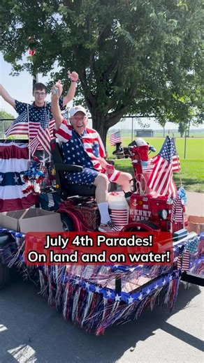 Patriotic Kenny on Instagram: "I believe this is my 5th year in the Lake Elmo July 4th parade and it is such a good time! Only thing is every year we think we have enough candy then I forget how much candy I throw each time and realize we always needed more! 﫣 This was my first year in the lake parade and it was a lot of fun, but next year I’m bringing a slingshot for water balloon balloons!!!"