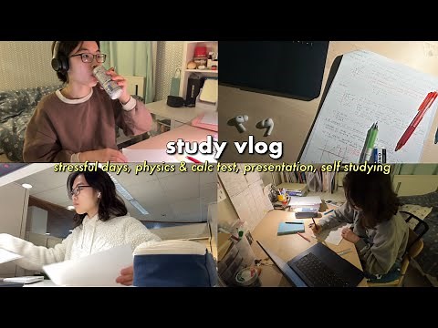 High school study vlog 📓| physics & calc test, presentations, self studying, & stress🥲