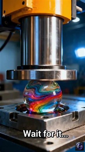Glass Marble Ball vs Hydraulic Press