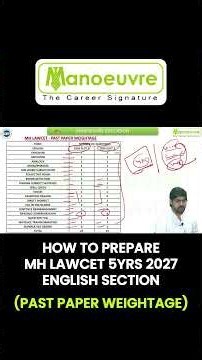 How to Prepare for MH LAWCET 5Yrs 2027 English Section: Past Paper Weightage #studytips